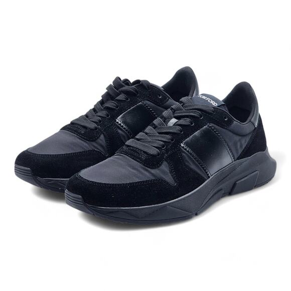 Tom Ford Jagga Leather-Trimmed Suede and Mesh Sneakers in Black size 8 $990 main image 5